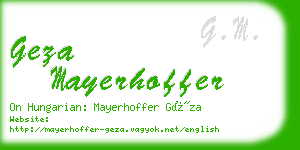 geza mayerhoffer business card